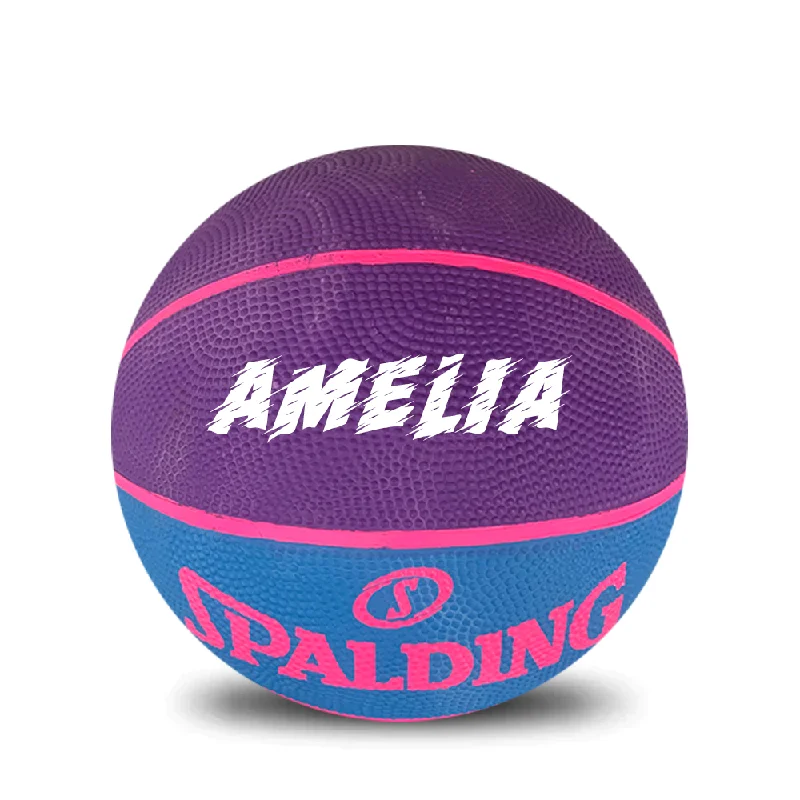 Personalised Purple & Blue Spalding Basketball (Size 3)