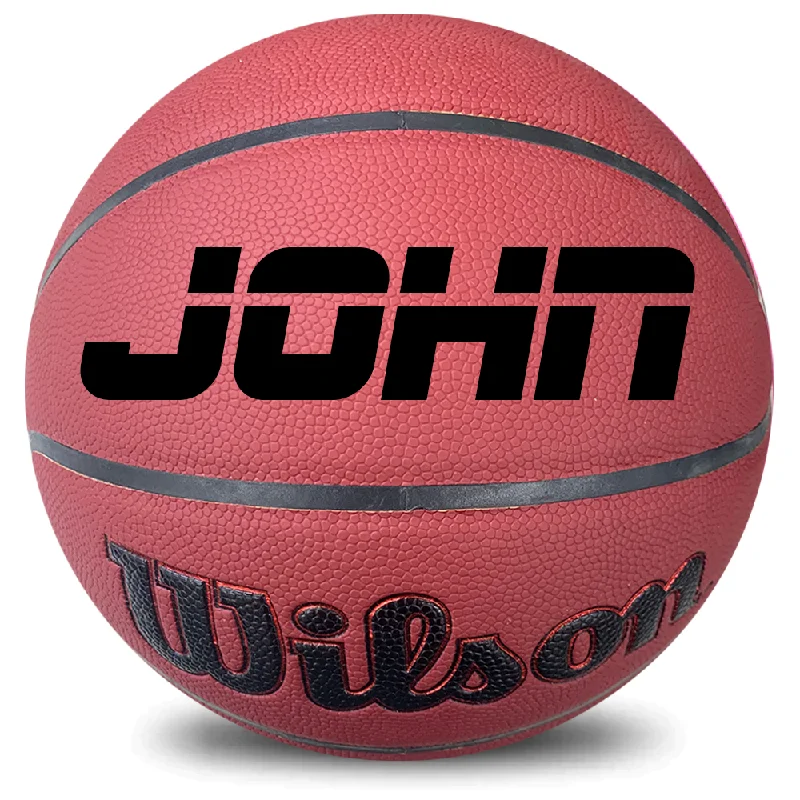 Personalised Wilson FORGE Composite Red Basketball (Size 5, 6, 7)