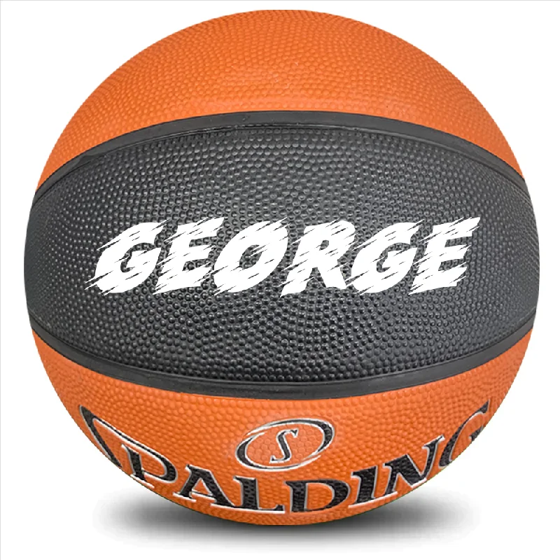 Personalised Spalding Rubber Basketball TF 150 - Black/Orange (Size 5, 6 & 7)