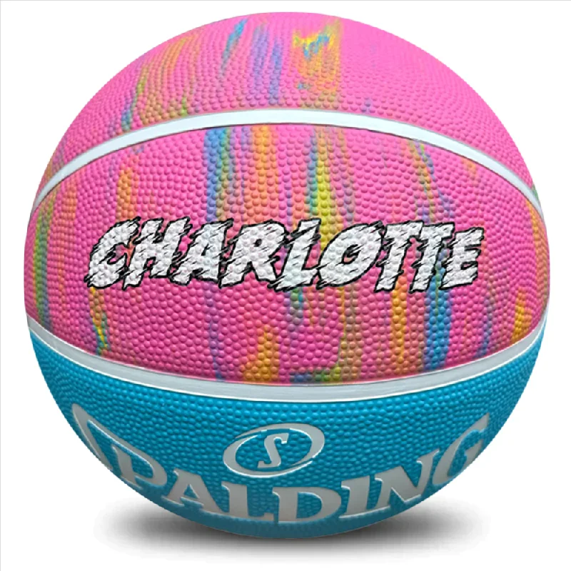 Personalised Spalding Rubber Basketball Pink Marble (Size 5, 6)