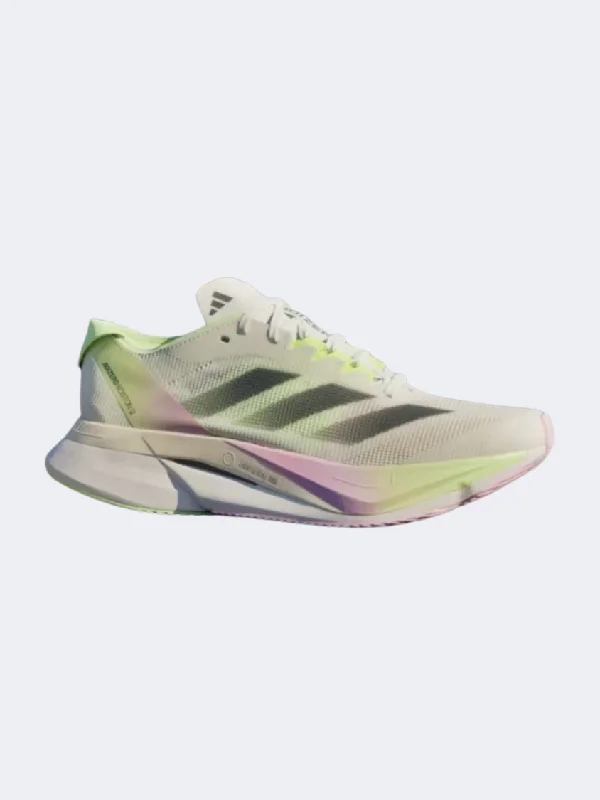 Adidas Adizero Boston 12 Women Running Shoes White/Black/Green