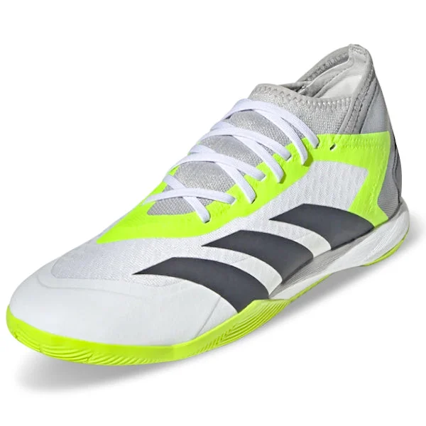 adidas Predator Accuracy.3 Indoor Soccer Shoes (White/Lucid Lemon)