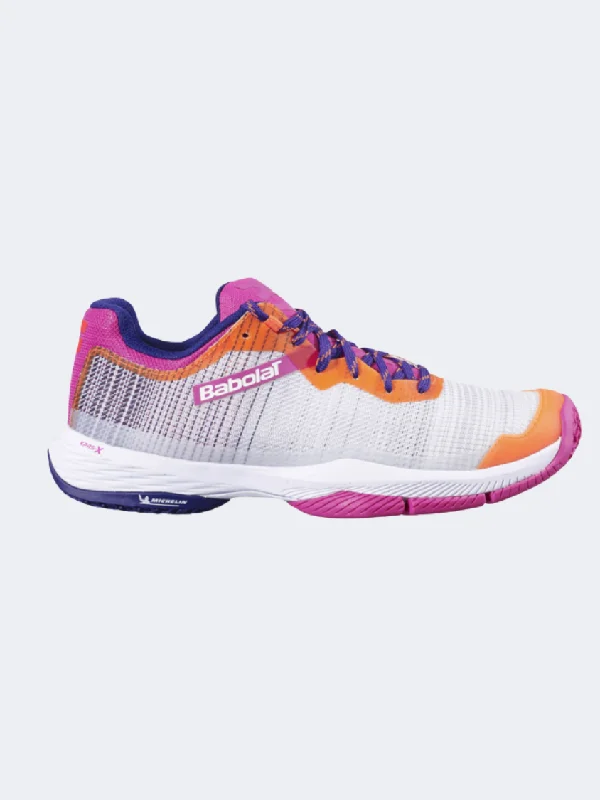 Babolat Jet Ritma Women Padel Shoes White/Purple/Pink