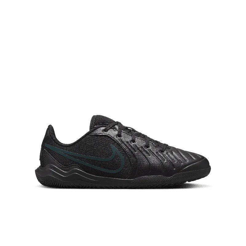 Nike Jr.Little/Big Kids' Indoor/Court Tiempo Legend 10 Club Low-Top Soccer Shoes-Black/Deep Jungle