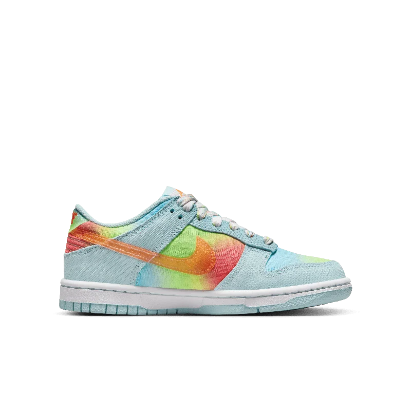 Nike Big Kid's Dunk Low Shoes - Glacier Blue/Total Orange/Lemon Twist