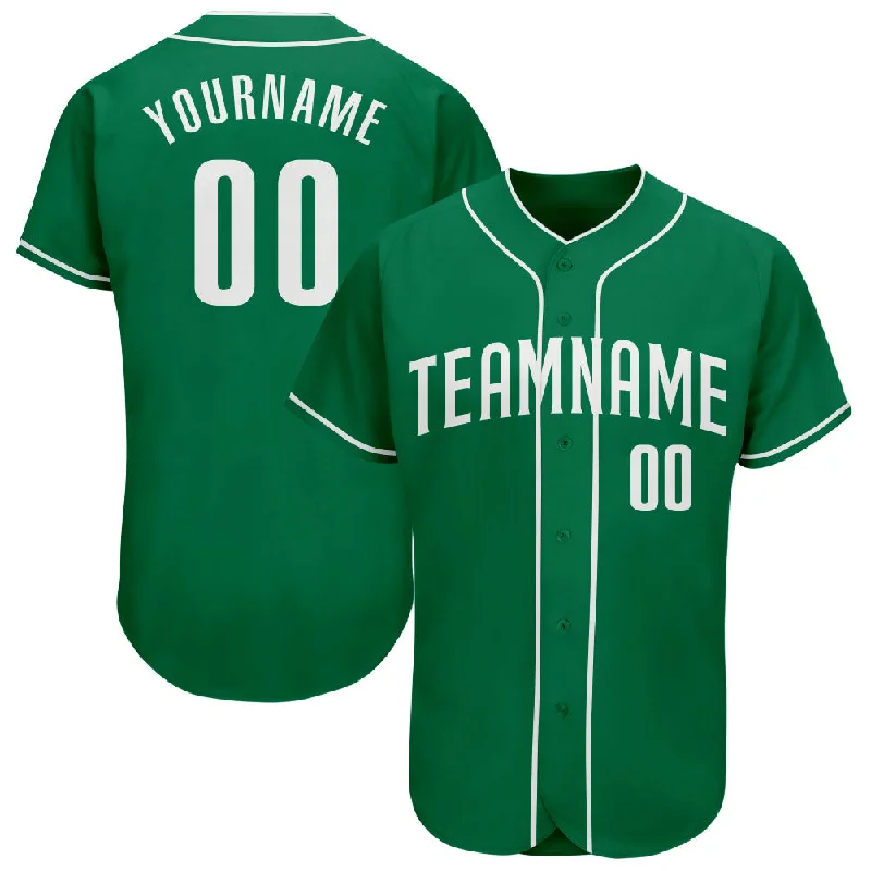 Custom Kelly Green White Authentic Baseball Jersey